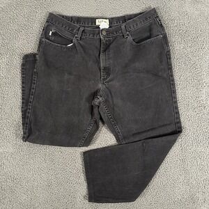 L.L. Bean Jeans Mens 38x29 Black Classic Fit‎ Straight Leg Denim Work 220626